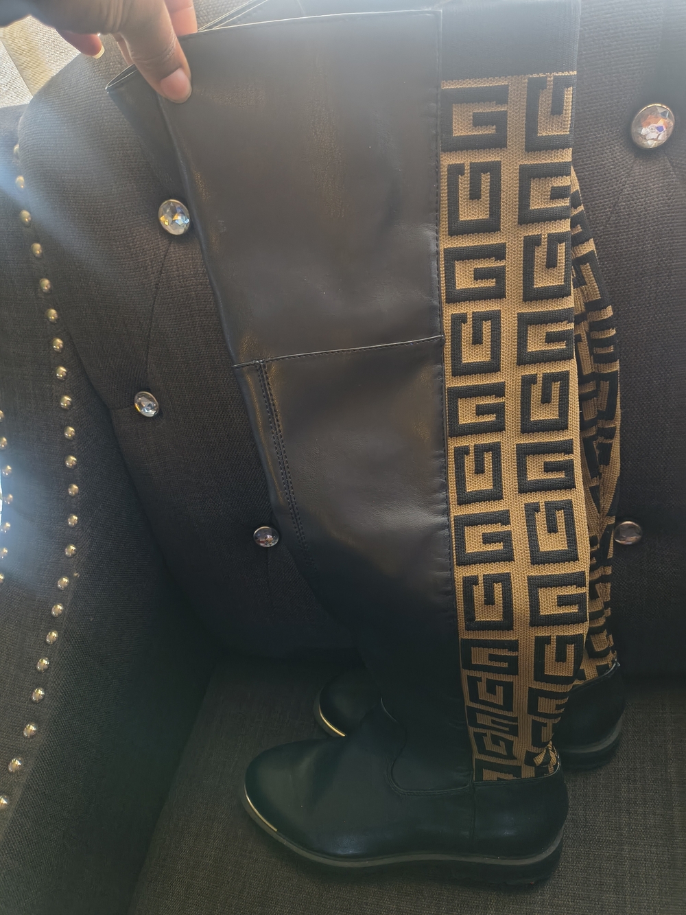 Guess Leather Over-the-Knee Boots with Brown